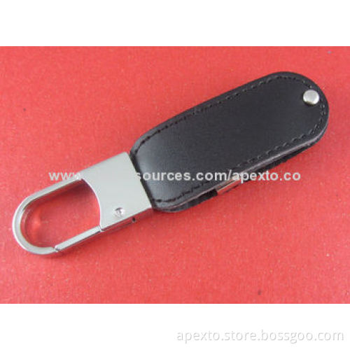 Leather USB Flash Drive with 4 or 8GB Memory Capacity and Plug-and-play Function, Custom Colors